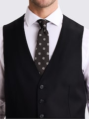MOSS Black Tailored Fit Black Twill Waistcoat - Image 3 of 3