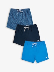Threadbare Blue Swim Shorts 3 Pack - Image 1 of 5