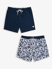 Threadbare Blue Chrome Swim Shorts 2 Pack - Image 1 of 5