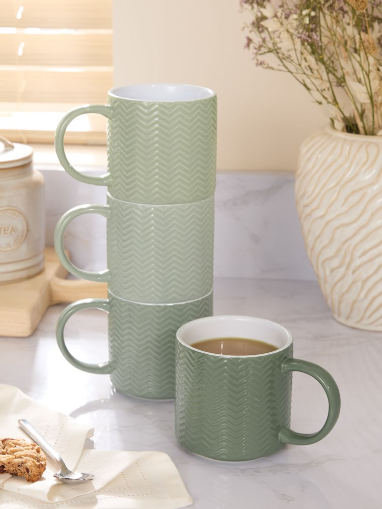 Juego de 4 tazas apilables texturizadas - Imagen 1 de 3