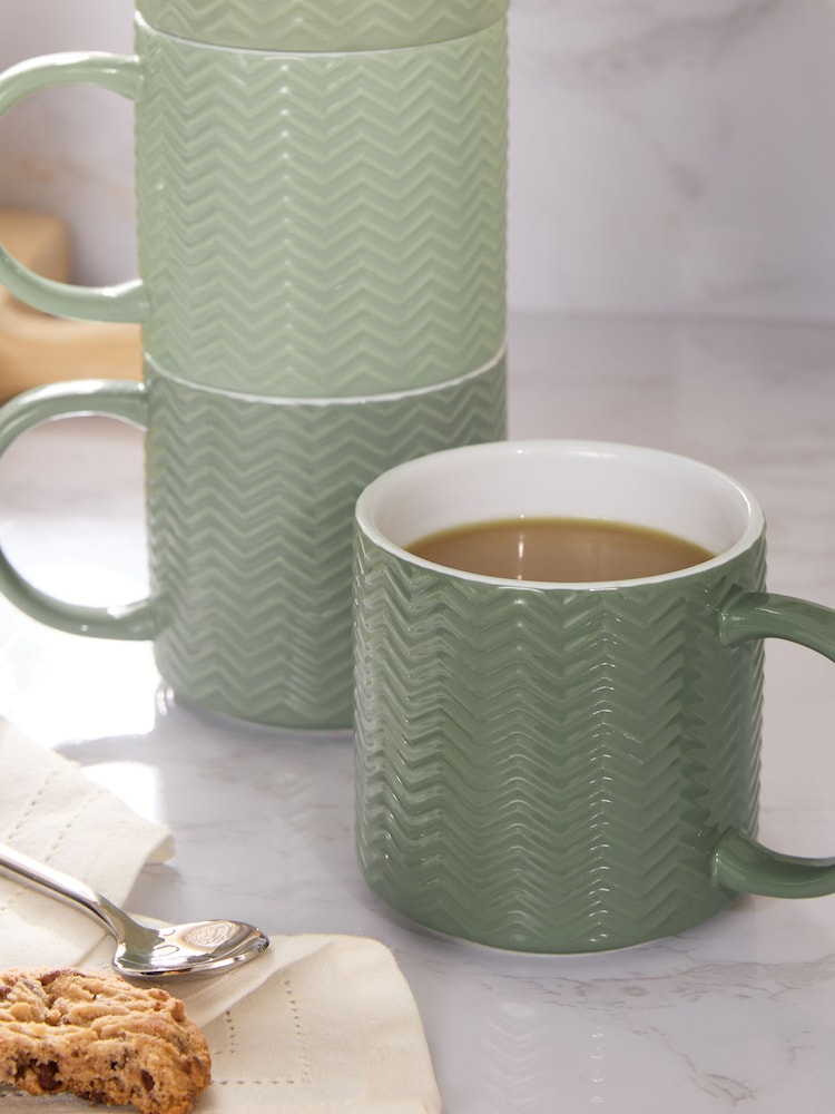 Juego de 4 tazas apilables texturizadas - Imagen 2 de 3