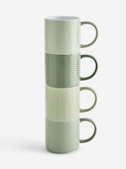 Juego de 4 tazas apilables texturizadas - Imagen 3 de 3