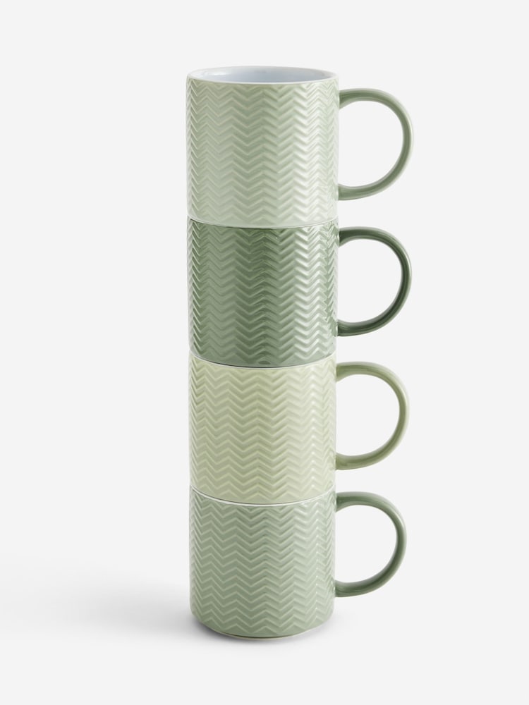 Juego de 4 tazas apilables texturizadas - Imagen 3 de 3