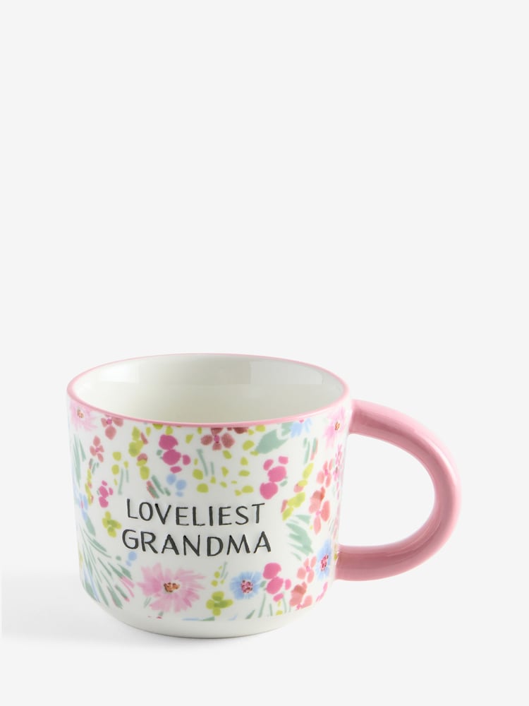 Pink Floral Print Loveliest Grandma Mug - Image 1 of 1
