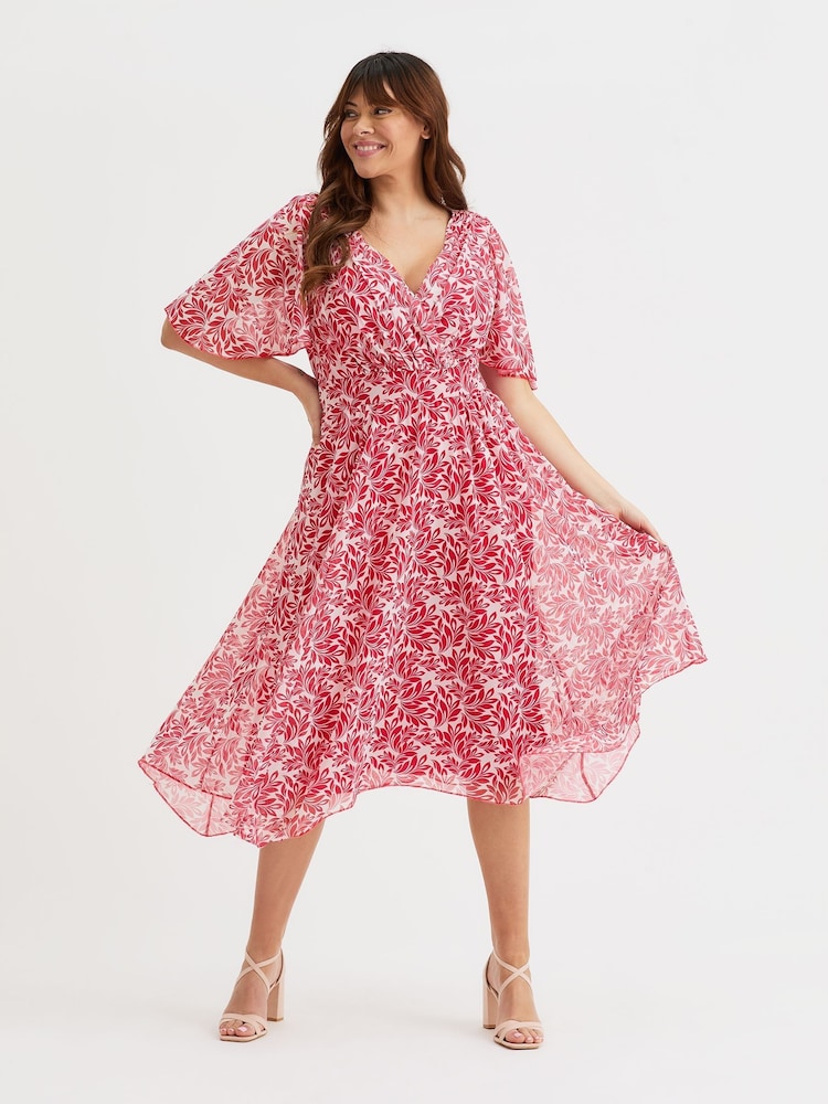 Scarlett & Jo Ivory Red Julie Hanky Hem Dress - Image 1 of 4