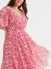 Scarlett & Jo Ivory Red Julie Hanky Hem Dress - Image 2 of 4