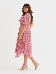 Scarlett & Jo Ivory Red Julie Hanky Hem Dress - Image 3 of 4