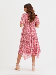 Scarlett & Jo Ivory Red Julie Hanky Hem Dress - Image 4 of 4