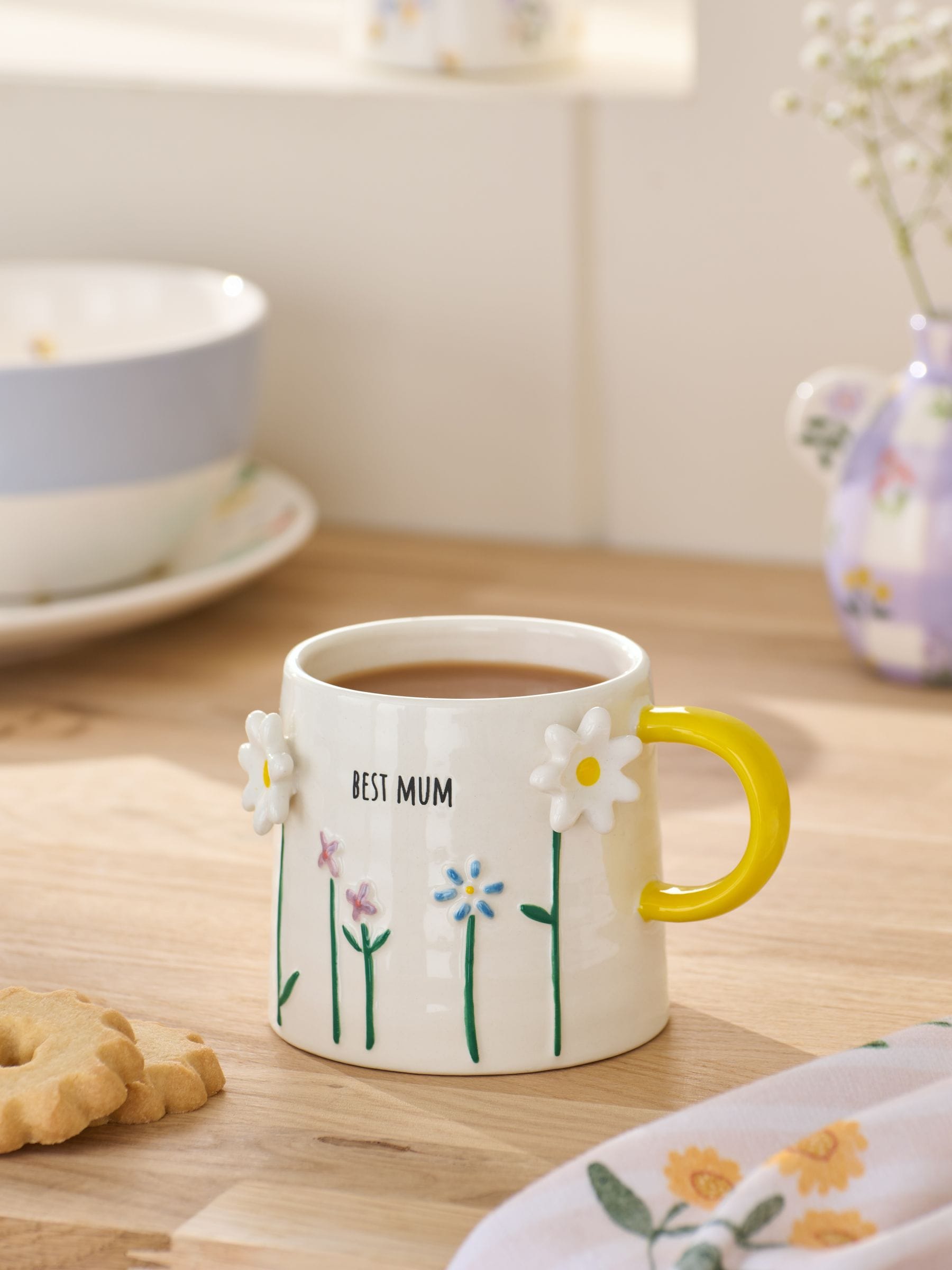Buy Yellow Floral Print Best Mum Mug from Next Oman