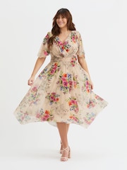 Scarlett & Jo Cream Julie Hanky Hem Dress - Image 1 of 4
