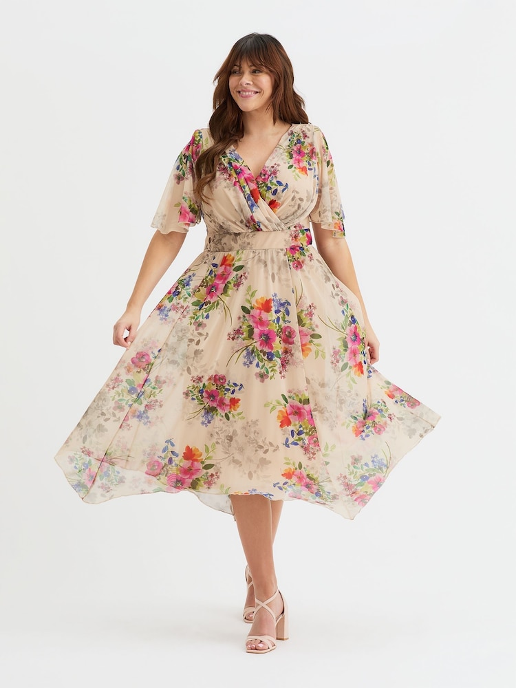 Scarlett & Jo Cream Julie Hanky Hem Dress - Image 1 of 4