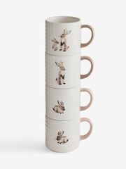 Set of 4 Natural Bunny Stacking Mugs - Image 4 of 4