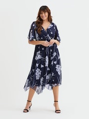 Scarlett & Jo Blue Julie Hanky Hem Dress - Image 1 of 4