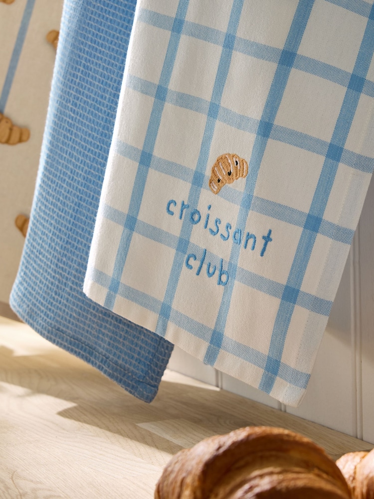 Set of 3 Claude The Croissant Tea Towels - صورة 2 من 5 Set of 3 Claude The Croissant Tea Towels - صورة 2 من 5