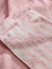 Set of 3 Heart and Bow Terry and Waffle Tea Towels - صورة 3 من 4