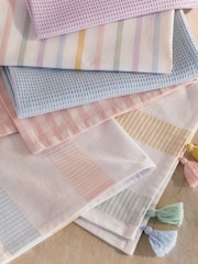 Set of 5 Pastels Weave Tea Towels - Image 2 of 3