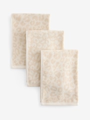 Set of 3 Natural Leopard Patterned Terry Tea Towels - Image 1 of 1