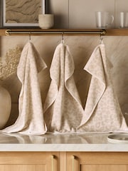 Set of 3 Natural Leopard Patterned Terry Tea Towels - Image 4 of 4