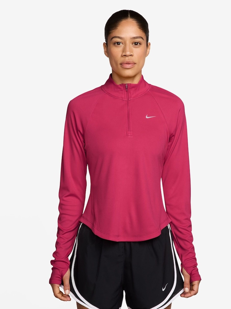 Nike Rush Pink Tempo Dri-FIT 1/2-Zip Running Top - Image 1 of 4