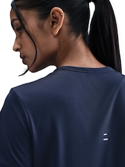 Nike Midnight Navy Tempo Dri-FIT Short Sleeve Running Top - Image 4 of 5