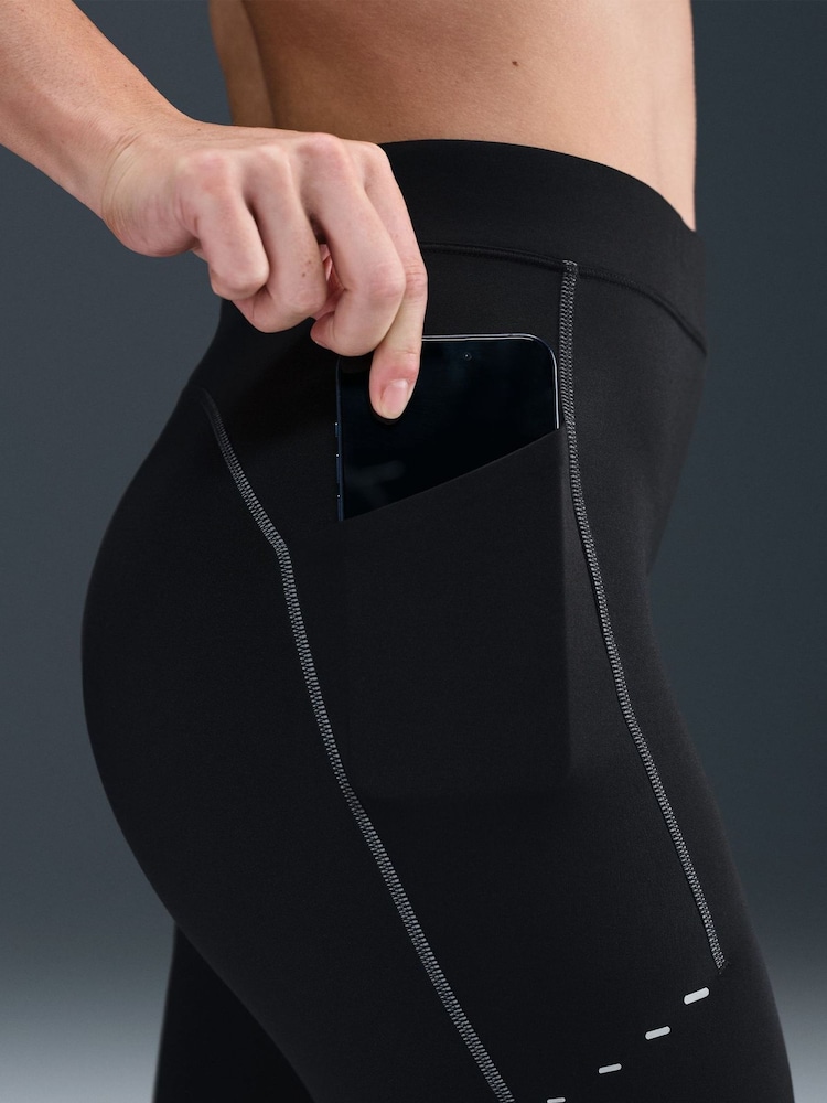 Nike Black Swift Therma-FIT ADV High-Waisted 7/8 Reflective Running Leggings - Image 6 of 6 Nike Black Swift Therma-FIT ADV High-Waisted 7/8 Reflective Running Leggings - Image 6 of 6