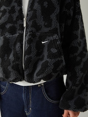 Nike Black Sportswear High-Pile Fleece Jacket - Image 10 of 10