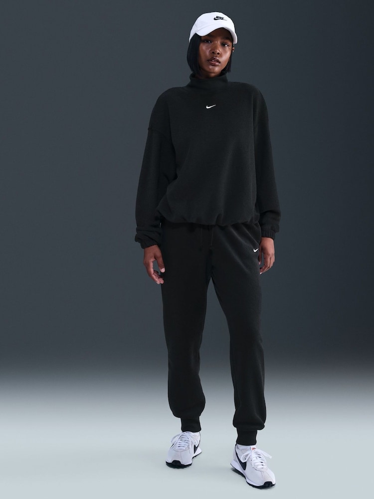 Nike Black Oversized Sportswear Phoenix Plush Cozy Long Sleeve Mock Neck Top - Image 1 of 5
