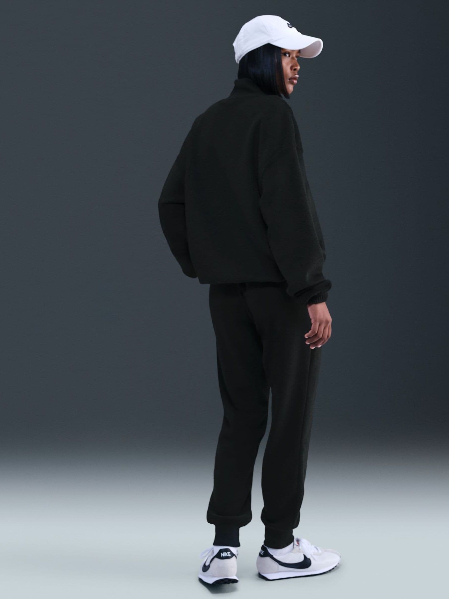 Buy Nike Black Oversized Sportswear Phoenix Plush Cozy Long-Sleeve