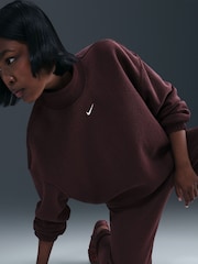 Nike Red Oversized Sportswear Phoenix Plush Cozy Long Sleeve Mock Neck Top - Image 5 of 5