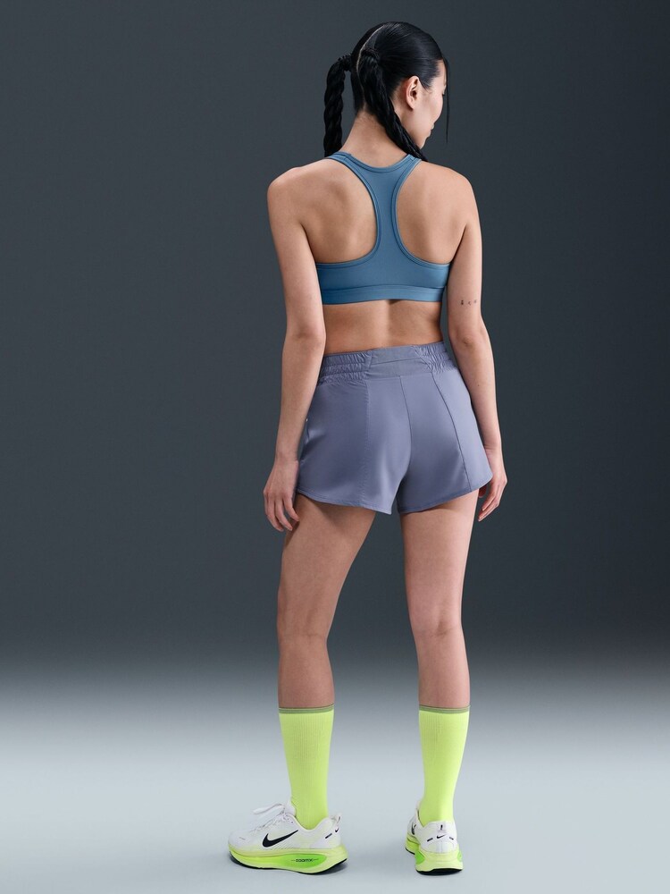 Nike World Indigo Blue One Swoosh Dri-FIT Mid Rise 3 Brief Lined Running Shorts - Image 2 of 9