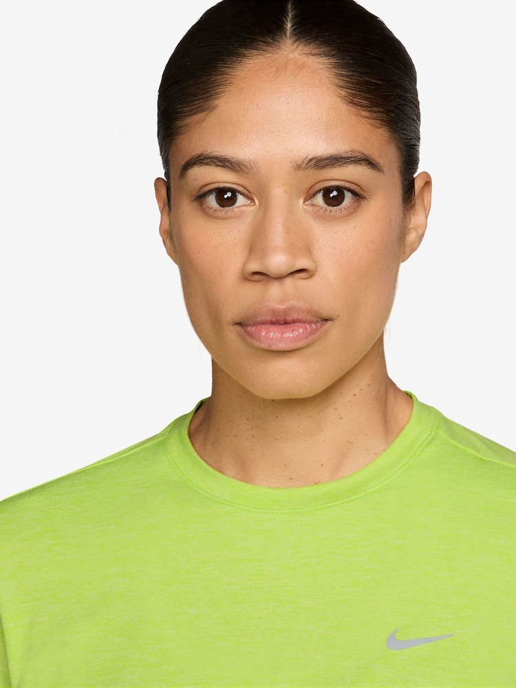 Nike Cyber Yellow Swift Dri-FIT UV Long Sleeve Crew Neck Running Top - Image 3 of 3 Nike Cyber Yellow Swift Dri-FIT UV Long Sleeve Crew Neck Running Top - Image 3 of 3