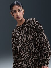 Nike Black Oversized Phoenix Fleece Animal Print Crew Neck Sweatshirt - Image 3 of 5