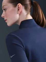 Mitternachtsblau - Nike One Therma-FIT 1/2 Zip Mid Layer T-Shirt - Bild 3 von 5