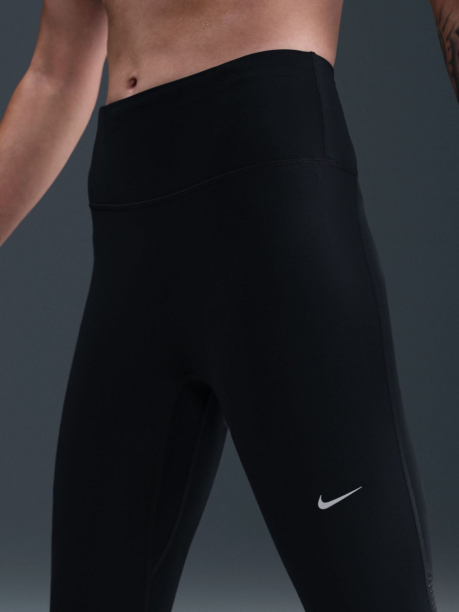 nike running runway flash reflective detail leggings in black