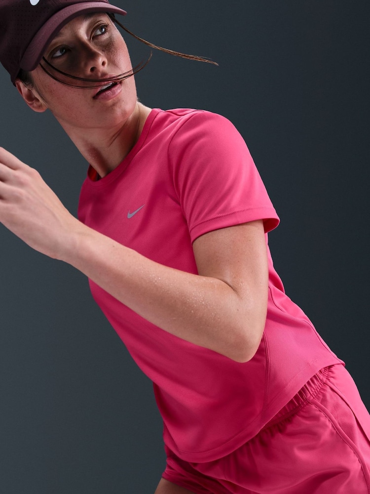 Nike Pink Tempo Dri-FIT Short Sleeve Running Top - Image 5 of 5