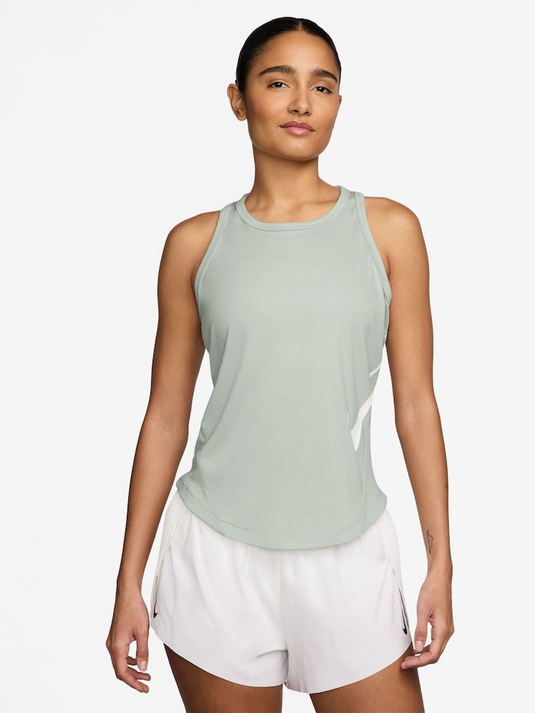 Nike Green Tempo Tempo Swoosh Logo Running Vest Top (3mths-7yrs) - Image 1 of 3 Nike Green Tempo Tempo Swoosh Logo Running Vest Top (3mths-7yrs) - Image 1 of 3