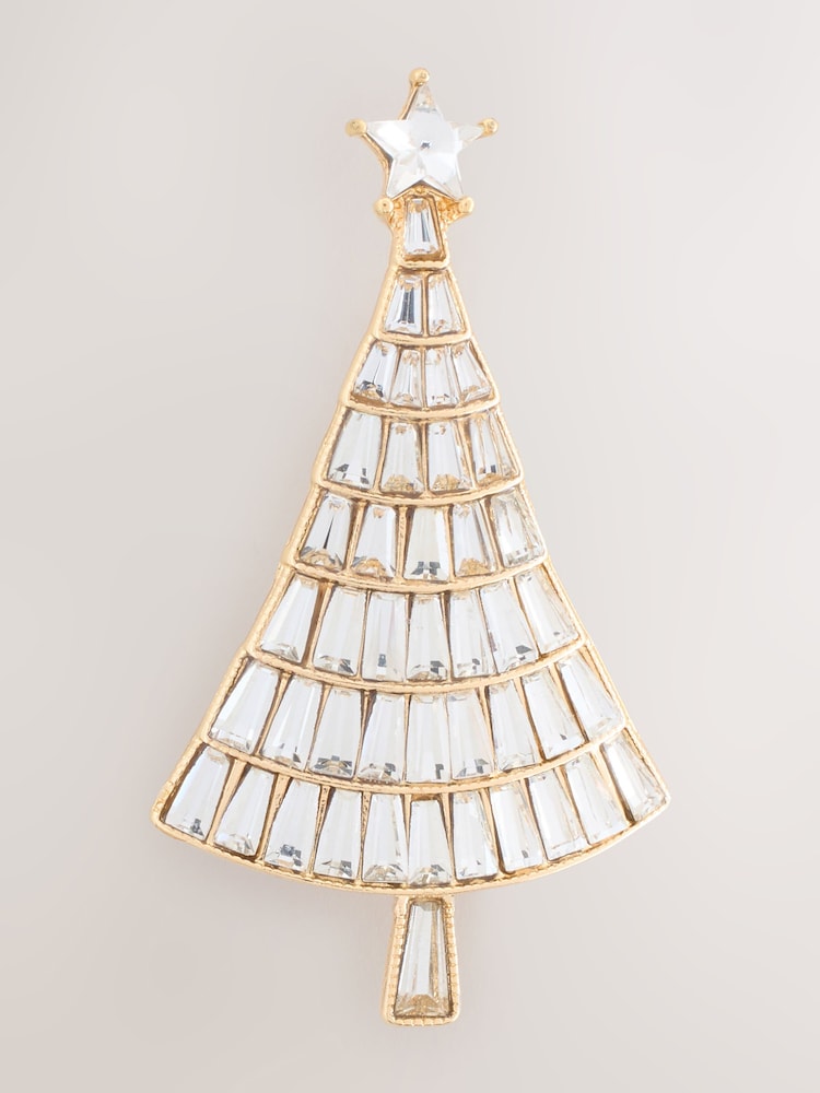 Gold Tone Christmas Tree Brooch - Image 1 of 3