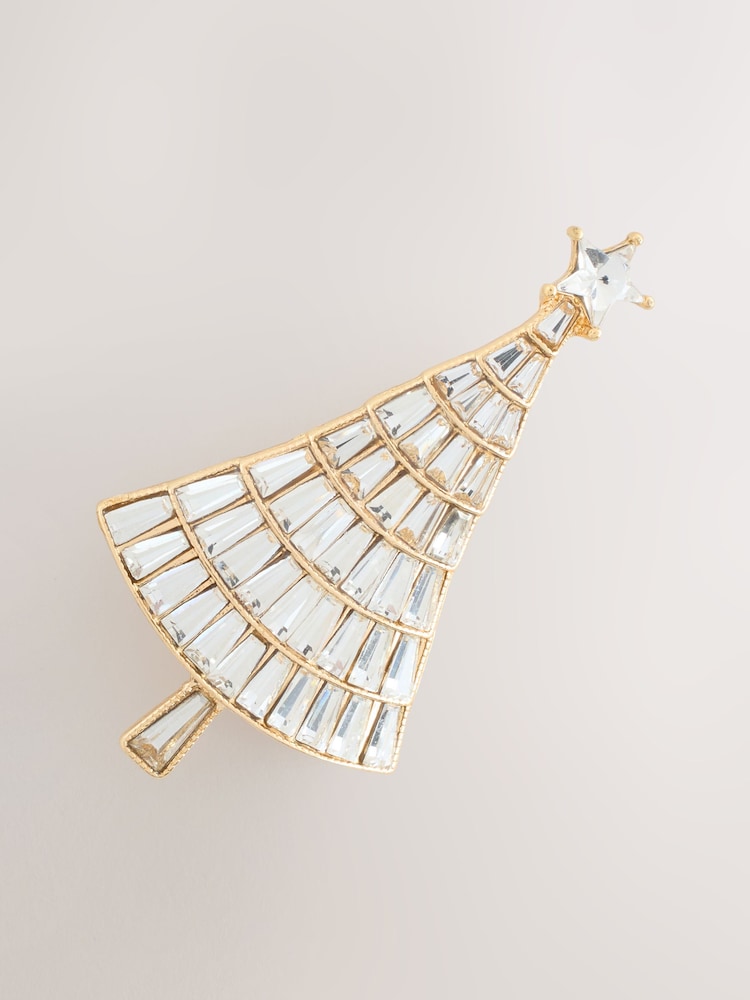 Gold Tone Christmas Tree Brooch - Image 2 of 3