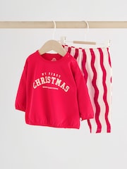 Red Christmas Baby T-Shirt and Legging Set (0-18mths) - Image 1 of 15