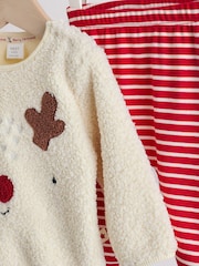 Neutral Reindeer Baby Fleece Top and Leggings Set (0mths-2yrs) - Image 10 of 15