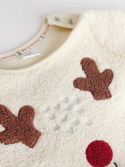 Neutral Reindeer Baby Fleece Top and Leggings Set (0mths-2yrs) - Image 14 of 15