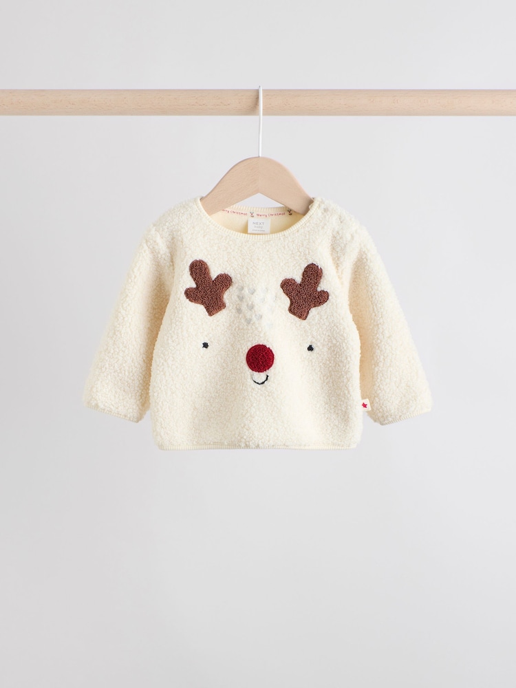 Neutral Reindeer Baby Fleece Top and Leggings Set (0mths-2yrs) - Image 2 of 15