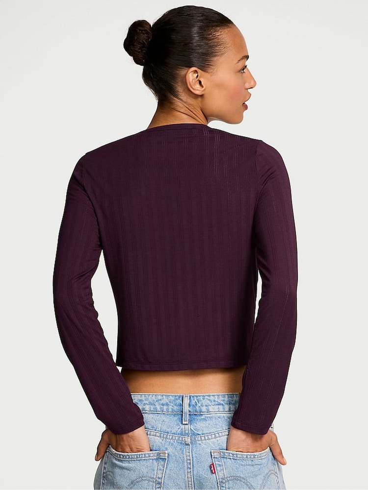 Victoria's Secret Winter Wine Purple Modal Cardigan - Image 2 of 2