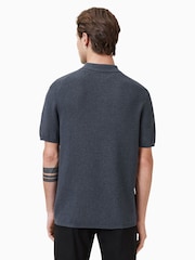AllSaints Blue Aspen Polo Shirt - Image 2 of 6