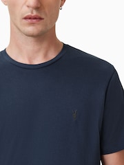 AllSaints Navy Blue Brace Short Sleeve Crew T-Shirt - Image 3 of 5