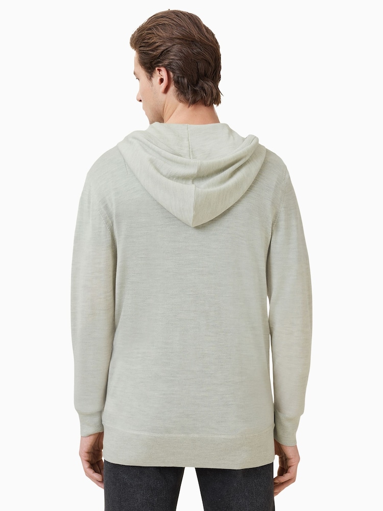AllSaints Green Mode Merino Zip Hoodie - Image 2 of 5