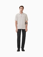 AllSaints Grey Aspen Polo Shirt - Image 4 of 7