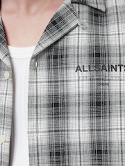 AllSaints Black Undermono Short Sleeve 100% Organic Cotton Shirt - Image 4 of 8