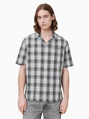 AllSaints Black Undermono Short Sleeve 100% Organic Cotton Shirt - Image 5 of 8