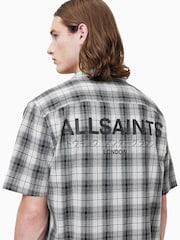 AllSaints Black Undermono Short Sleeve 100% Organic Cotton Shirt - Image 6 of 8